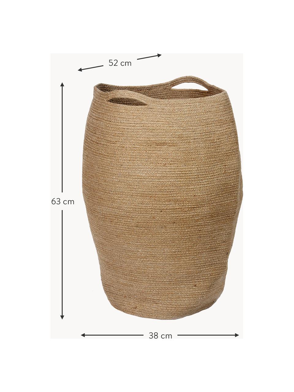 Panier à linge en jute Bromley, Jute, Beige, larg. 38 x haut. 63cm