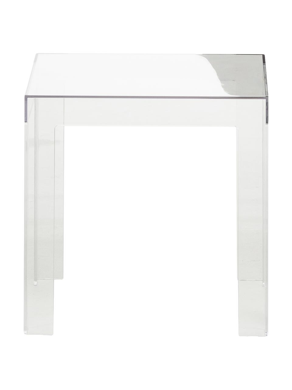 Stolik pomocniczy transparentny Jolly, Poliwęglan, Transparentny, S 40 x W 40 cm
