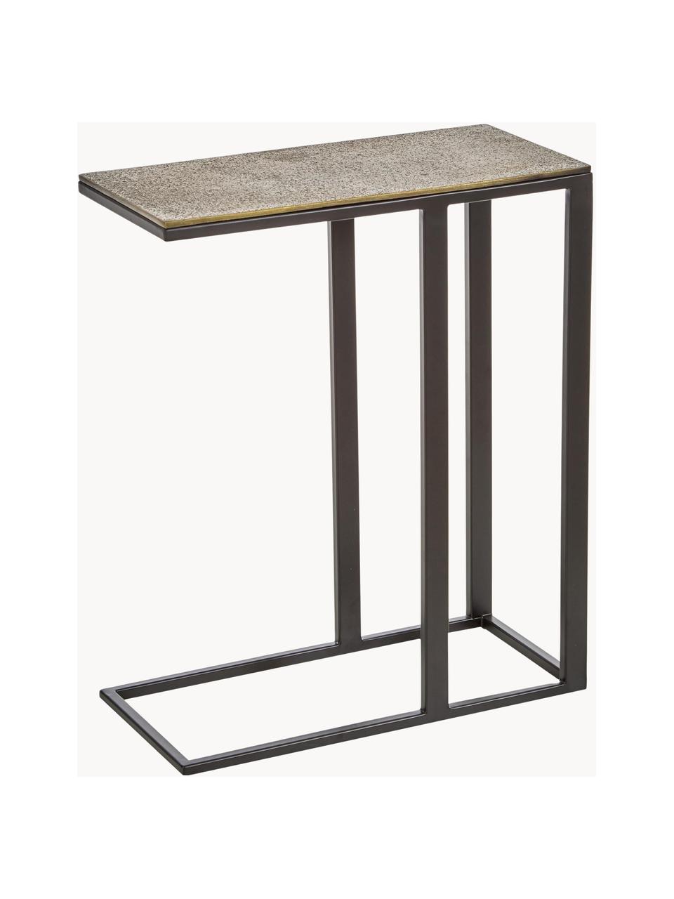 Table d'appoint style industriel Edge, Plateau : couleur laiton, finition antiquaire Pieds : noir, mat, larg. 43 x haut. 52 cm