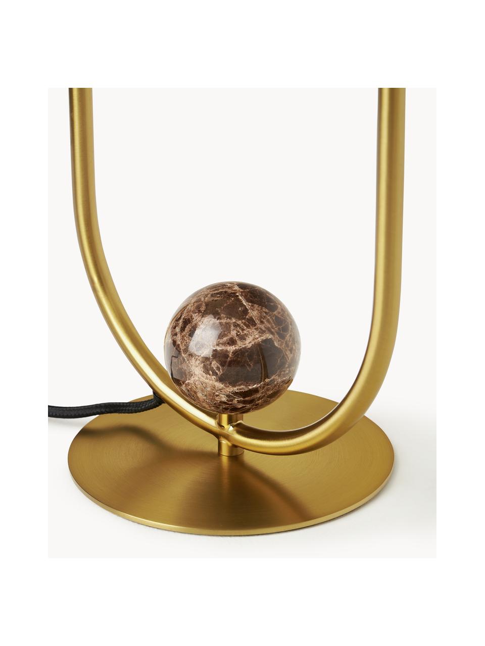 Lampa stołowa z marmurowym dekorem Janice, Stelaż: metal powlekany, Odcienie złotego, S 21 x W 42 cm