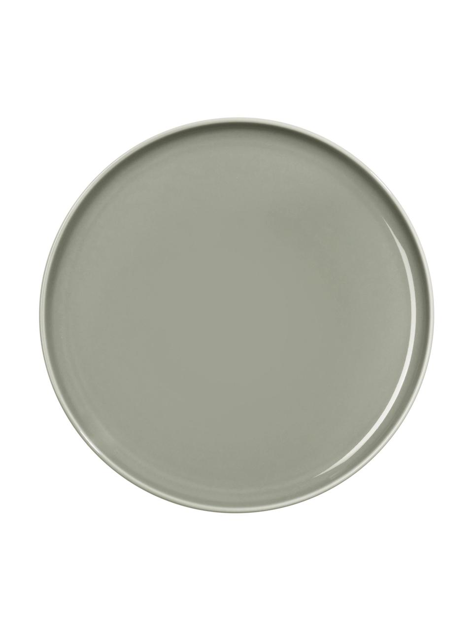 Platos postre de porcelana Kolibri, 6 uds., Porcelana, Gris, Ø 21 cm