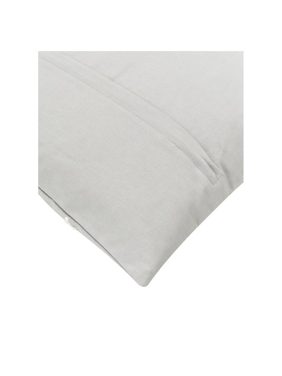 Housse de coussin 45x45 brodée Snowflake, 100 % coton, Gris, larg. 45 x long. 45 cm