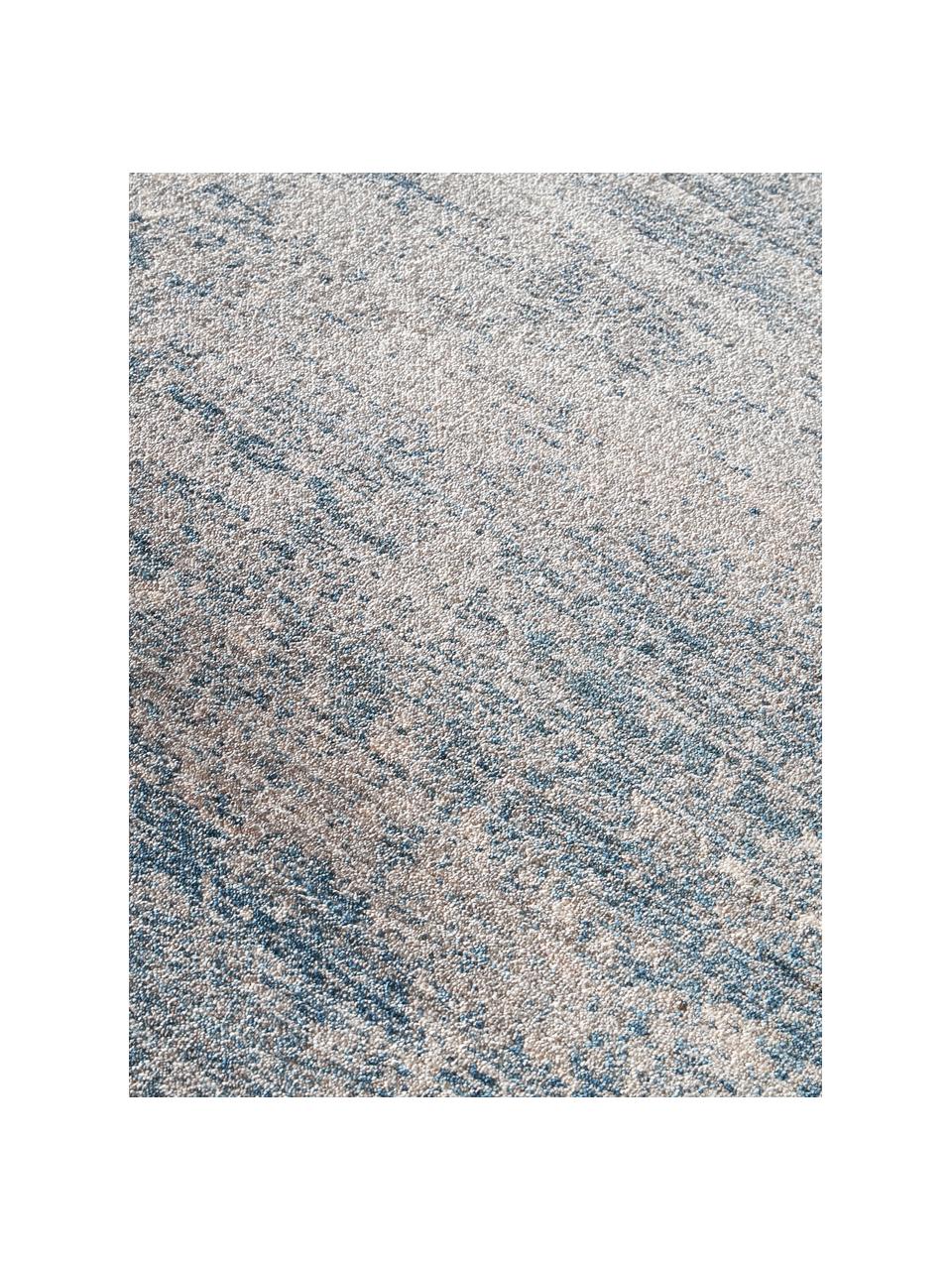 Tapis à poils ras avec franges Mardin, 100 % polyester recyclé

Le matériau est certifié STANDARD 100 OEKO-TEX®, 13.HTR.20785, HOHENSTEIN HTTI, Bleu, beige, larg. 80 x long. 150 cm (taille XS)