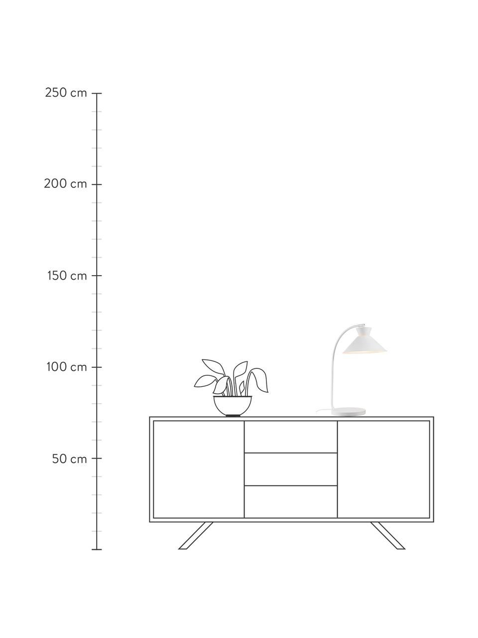 Lámpara de escritorio grande Dial, Estructura: metal recubierto, Cable: plástico, Blanco, Ø 25 x Al 51 cm
