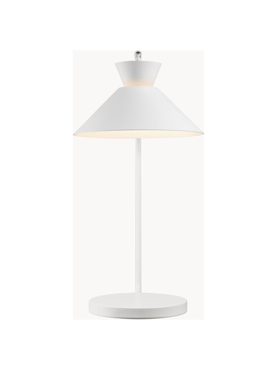 Lampa biurkowa Dial, Stelaż: metal powlekany, Biały, Ø 25 x W 51 cm