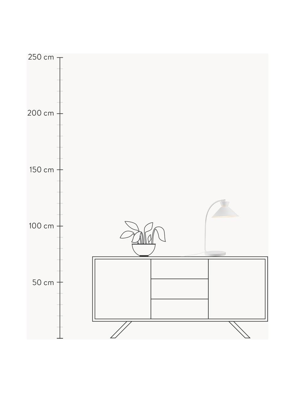 Lámpara de escritorio grande Dial, Estructura: metal recubierto, Cable: plástico, Blanco, Ø 25 x Al 51 cm