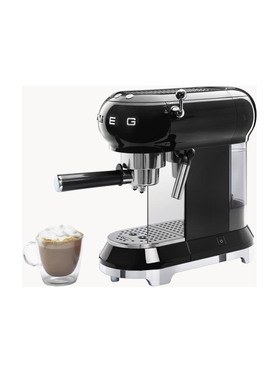 Espressomaschine 50's Style, Schwarz, glänzend, B 33 x H 33 cm