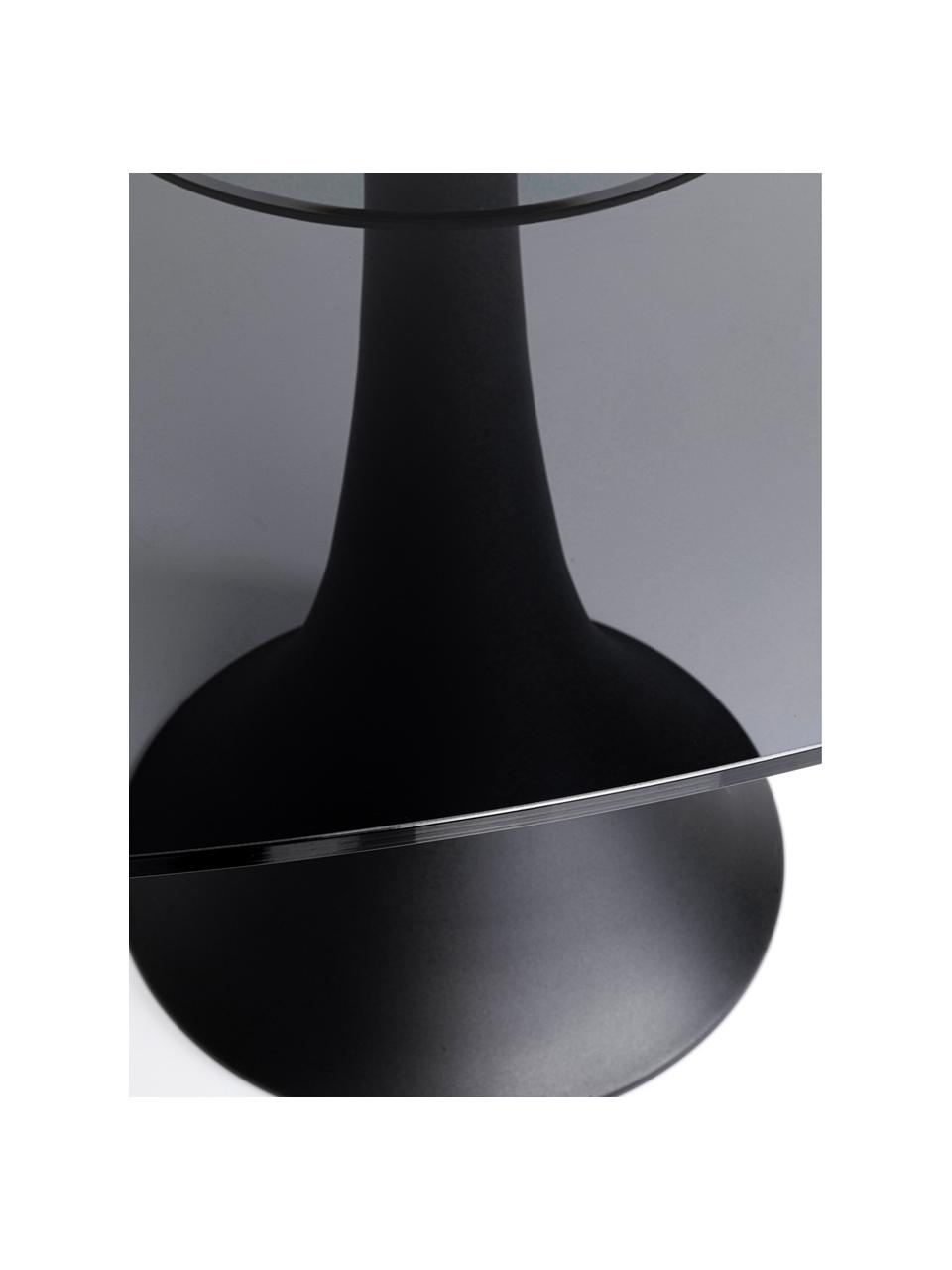 Stół do jadalni Grande Possibilita, Blat: szkło, Stelaż: metal malowany proszkowo, Czarny, półtransparentny, S 180 x G 120 cm