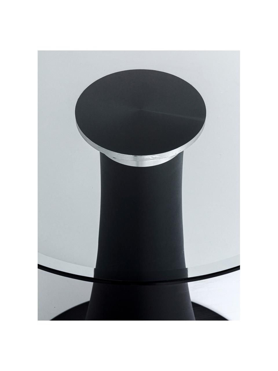 Mesa de comedor ovalada Grande Possibilita, Tablero: vidrio, Estructura: metal con pintura en polv, Negro, semitransparente, An 180 x F 120 cm