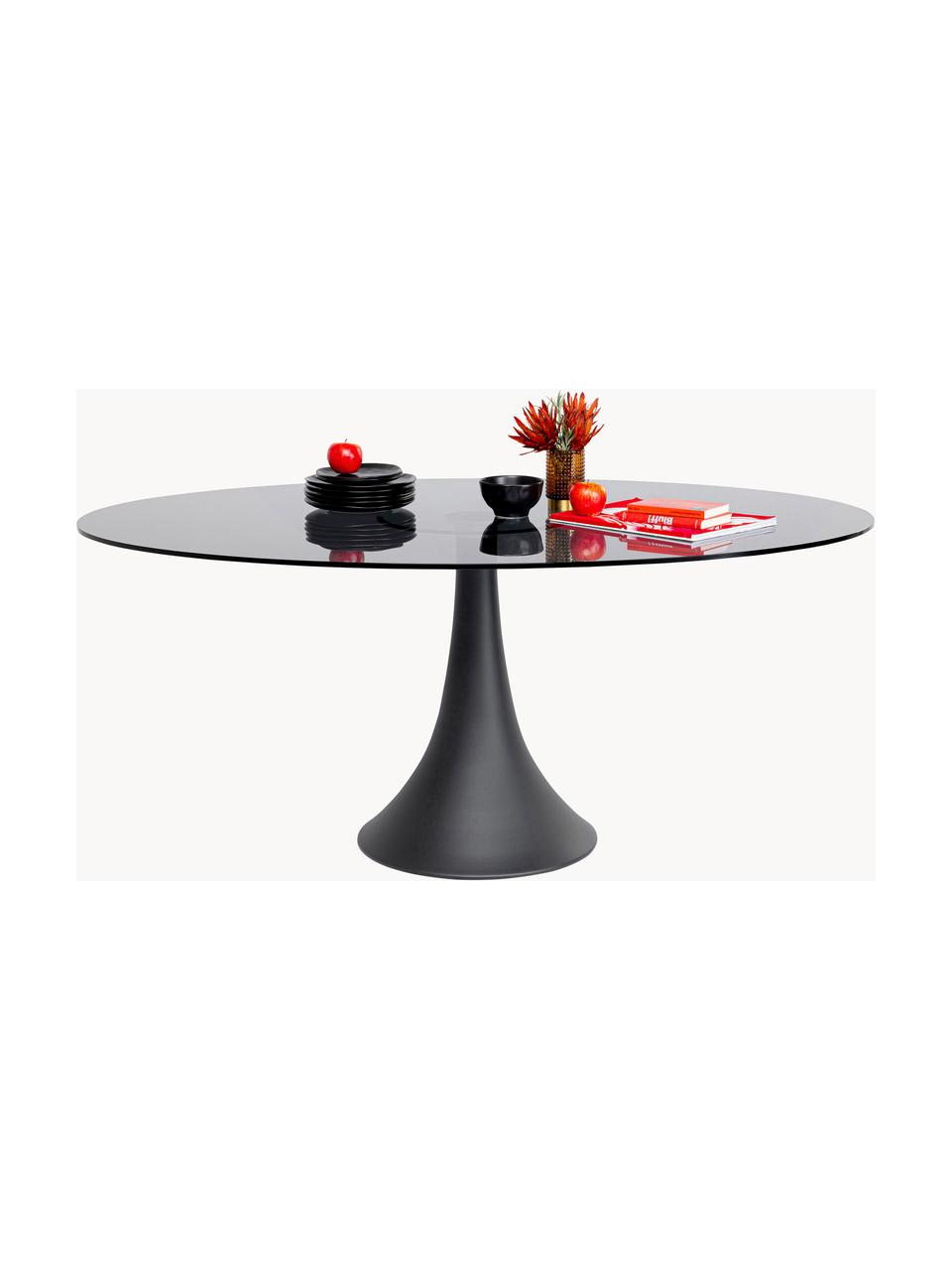 Oválný jídelní stůl Grande Possibilita, Černá, poloprůhledná, Š 180 cm, H 120 cm