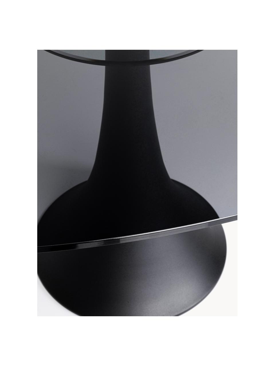 Mesa de comedor ovalada Grande Possibilita, Tablero: vidrio, Estructura: metal con pintura en polv, Negro, semitransparente, An 180 x F 120 cm