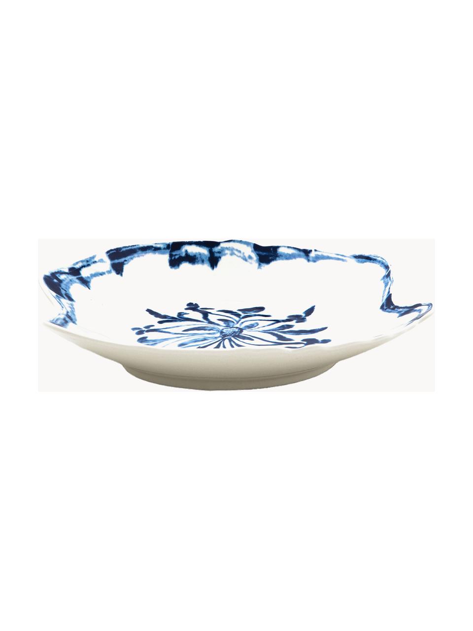 Assiette creuse en porcelaine Classic On Acid, Porcelaine, Blanc, tons bleus, Ø 25 cm