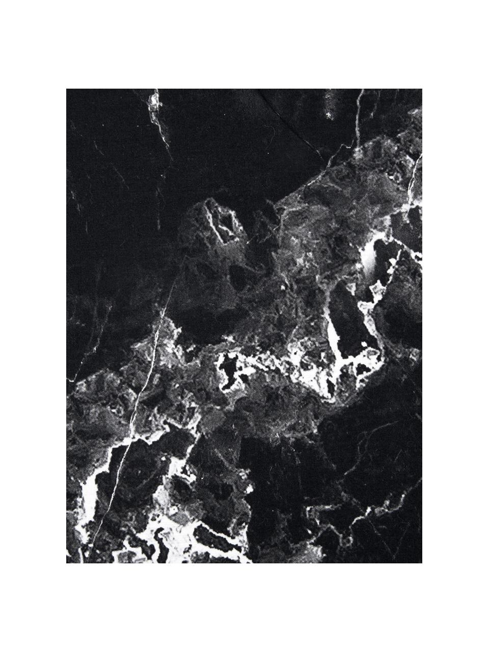 Parure copripiumino reversibile in cotone Malin, Tessuto: percalle Densità dei fili, Nero con stampa marmorizzata, 255 x 200 cm + 2 federe 50 x 80 cm