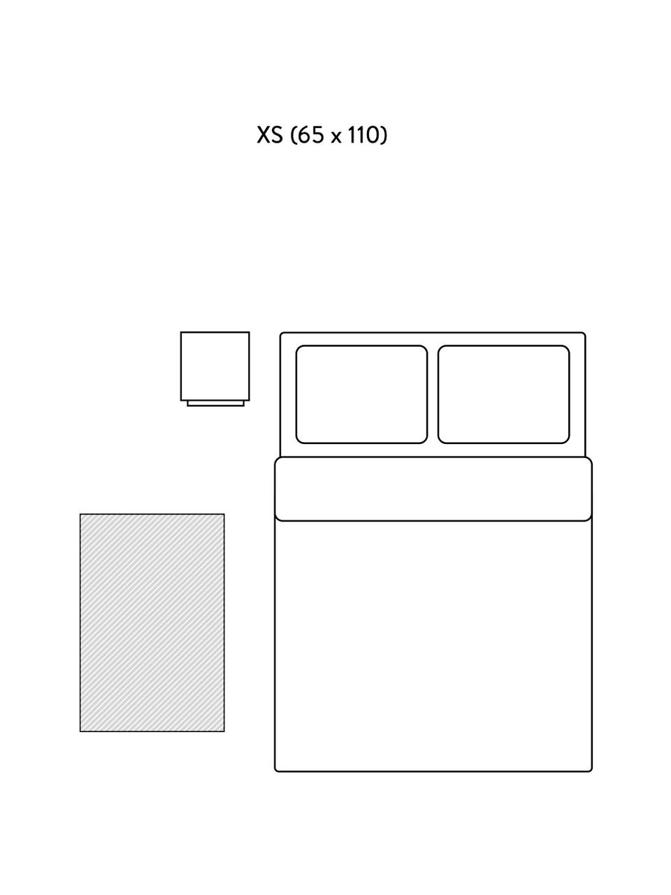 Baumwollteppich Tainka mit buntem Muster und Fransen, 95% Baumwolle, 5% Polyester, Weiss Blau, Gelb, Rosa, B 65 x L 110 cm (Grösse XS)