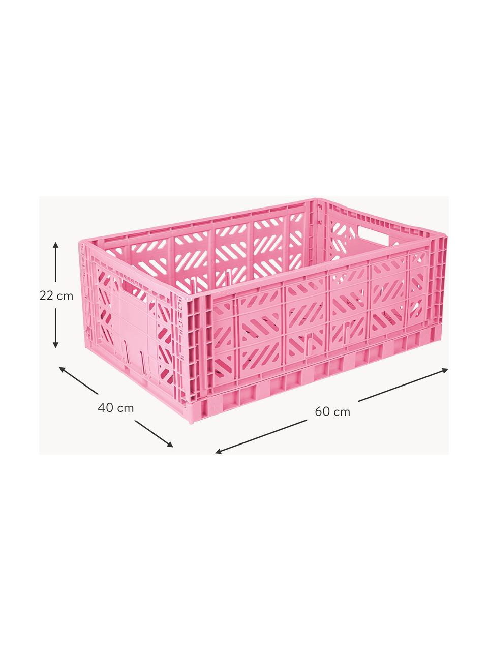 Klappbare Aufbewahrungsbox Maxi, B 60 cm, Kunststoff, Rosa, B 60 x T 40 cm