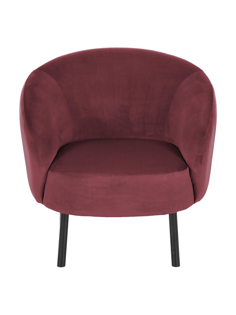 Fauteuil cocktail en velours Freja, Velours pourpre