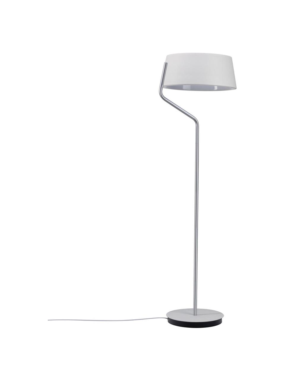 Lampada da terra a LED dimmerabile Belaja, Paralume: metallo rivestito, Base della lampada: metallo spazzolato, Bianco, argentato, Ø 43 x Alt. 148 cm