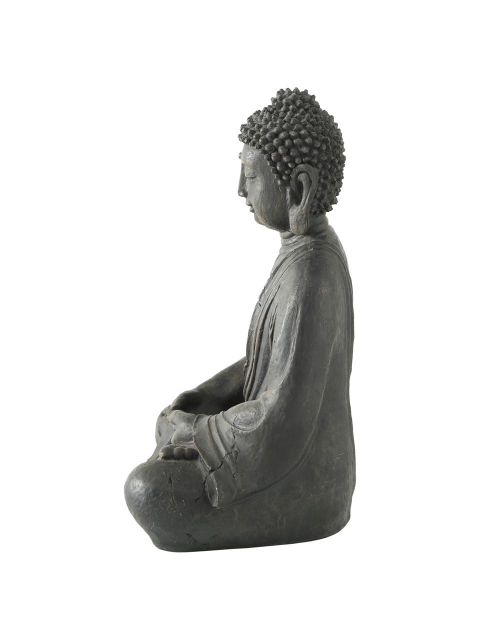 Decoratief object Buddha, Kunststof, Zwartbruin, B 26 cm x H 40 cm