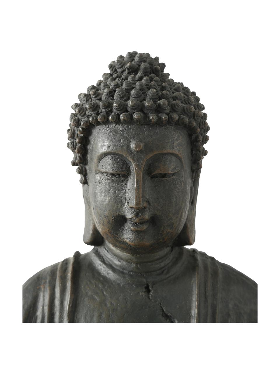 Deko-Objekt Buddha, Kunststoff, Schwarzbraun, B 26 x H 40 cm