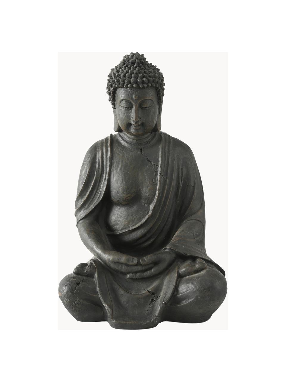 Deko-Objekt Buddha, Kunststoff, Schwarzbraun, B 26 x H 40 cm