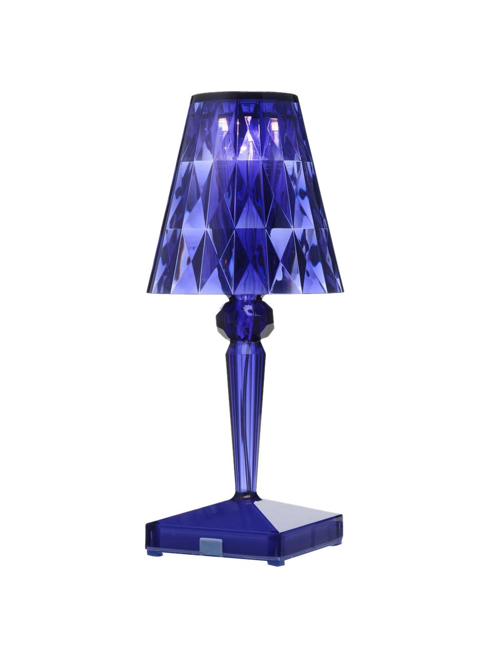 Petite lampe à poser LED mobile Battery, à variateur d'intensité, Plastique, Bleu royal, Ø 12 x haut. 26 cm