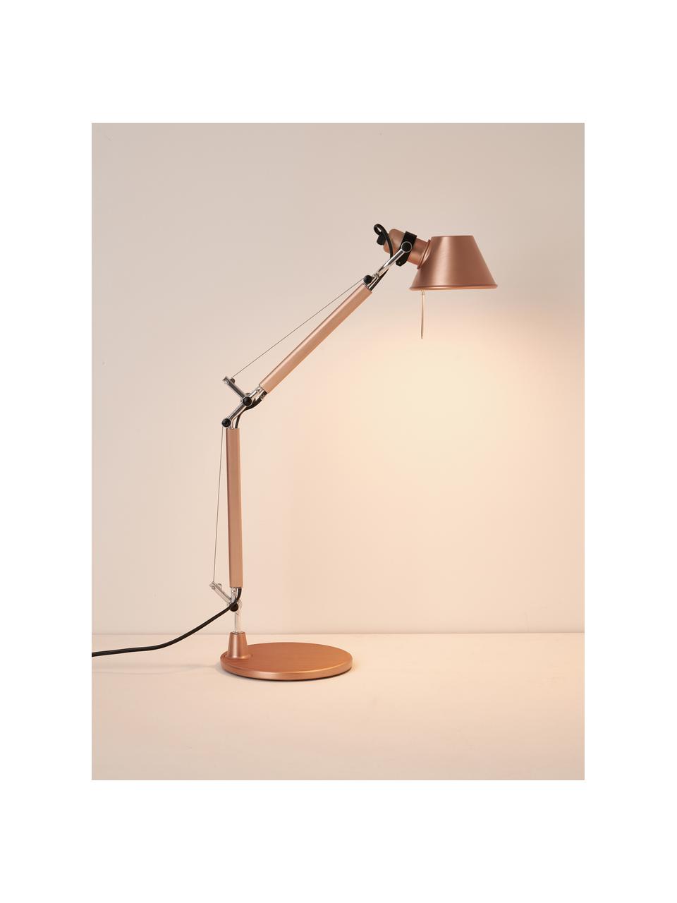 Nastavitelná lampa na psací stůl Tolomeo Micro, Metalická růžová, Š 45 cm, V 37-73 cm