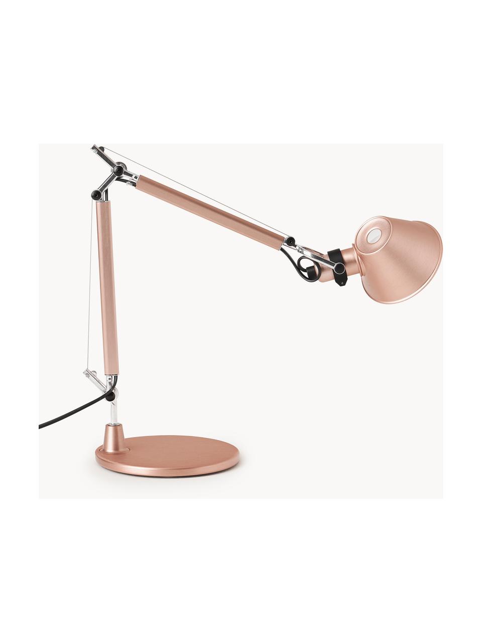 Verstellbare Schreibtischlampe Tolomeo Micro, Rosa mit Metallic-Finish, B 45 x H 37 - 73 cm