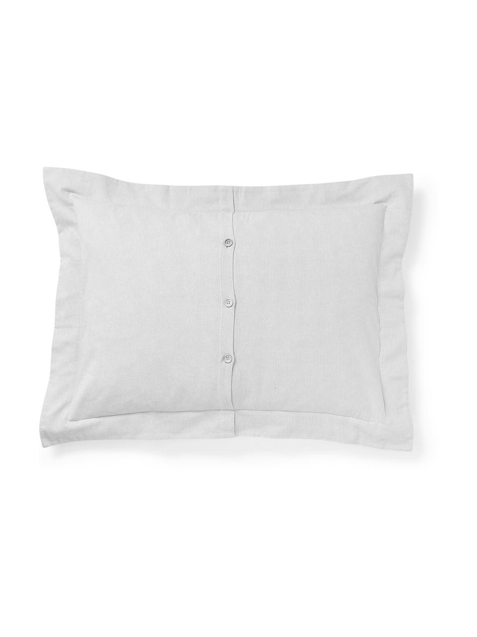 Funda de almohada de franela Laia, Gris claro, An 45 x L 110 cm