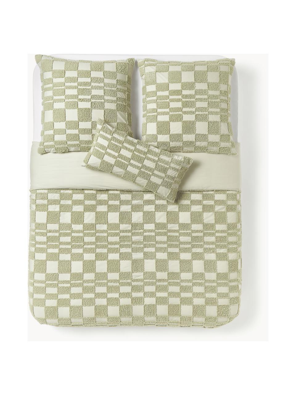 Funda nórdica de percal con tejido capitoné Scout, Verde claro, Cama 150/160 cm (240 x 220 cm)