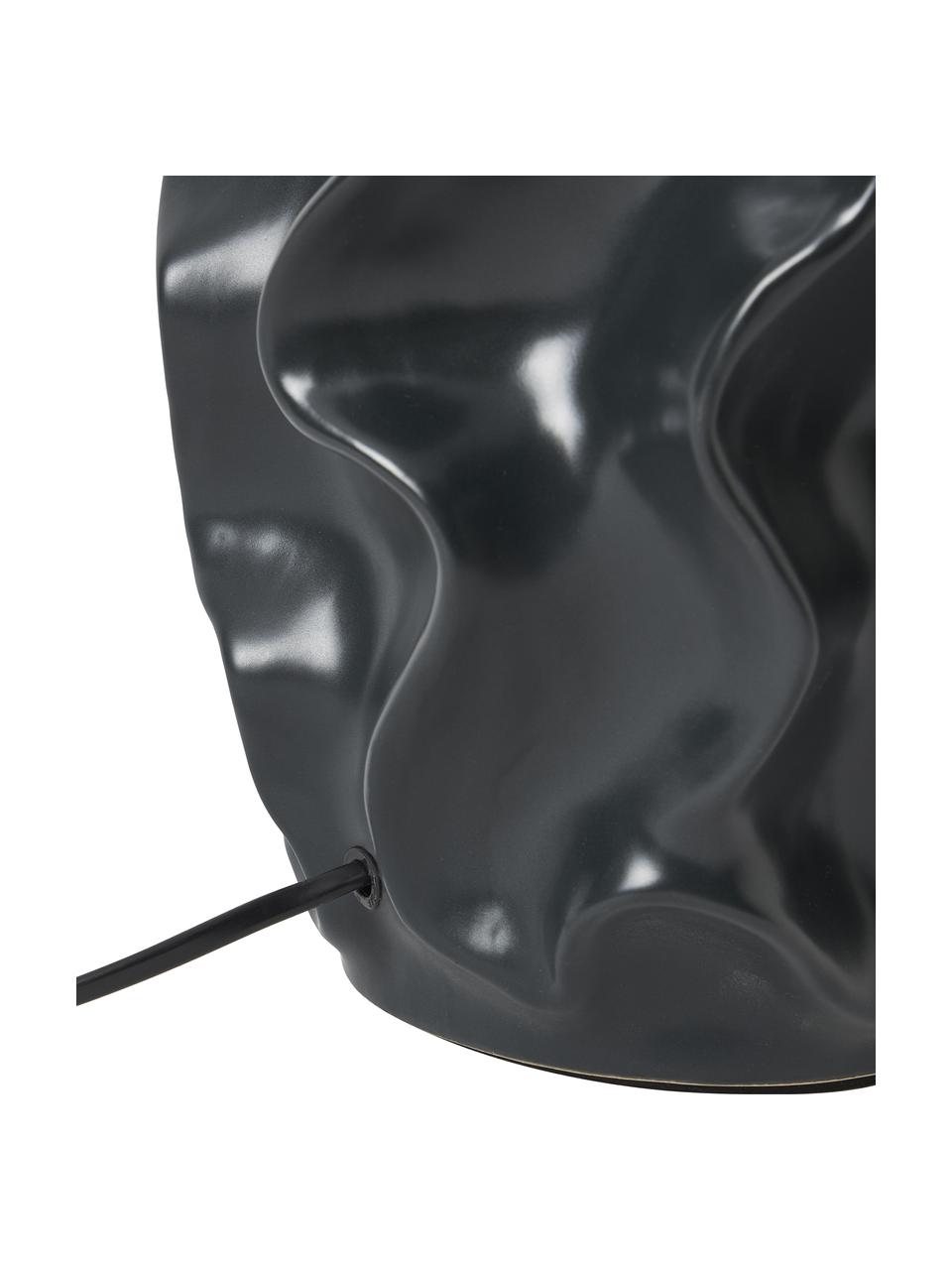 Velká stolní lampa s keramickou podstavou Parker, Bílá, černá, Ø 36 cm, V 63 cm