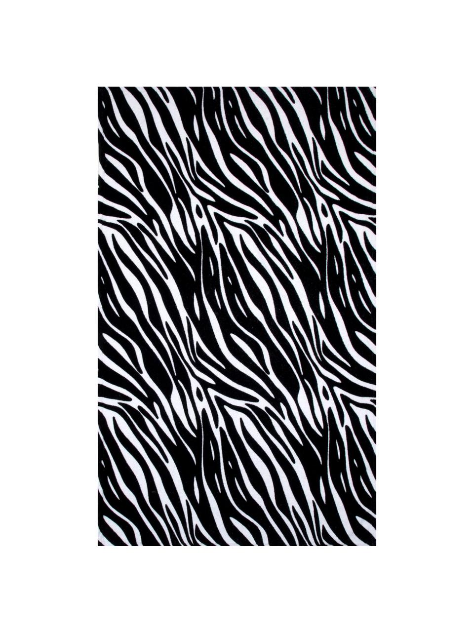 Strandlaken Zebra, 100% katoen, lichte kwaliteit, 350 g/m², Zwart, wit, 90 x 160 cm