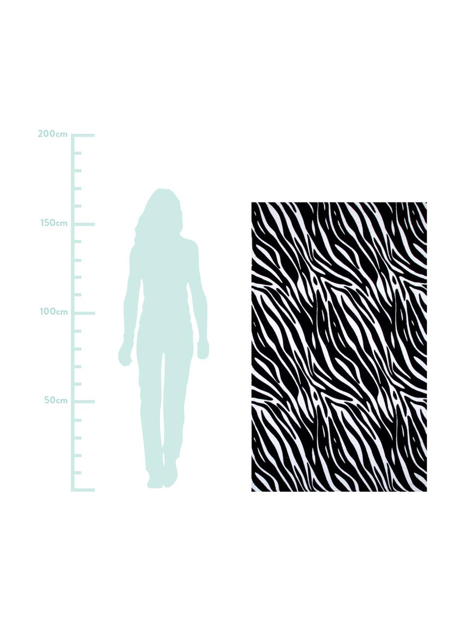 Telo mare Zebra, 100% cotone, qualità leggera 350 g/m², Nero, bianco, Larg. 90 x Lung. 160 cm