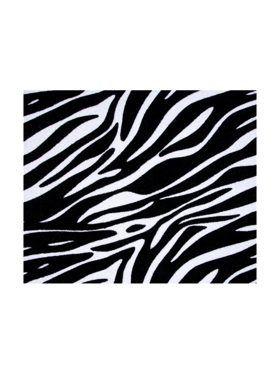 Strandlaken Zebra, 100% katoen, lichte kwaliteit, 350 g/m², Zwart, wit, 90 x 160 cm