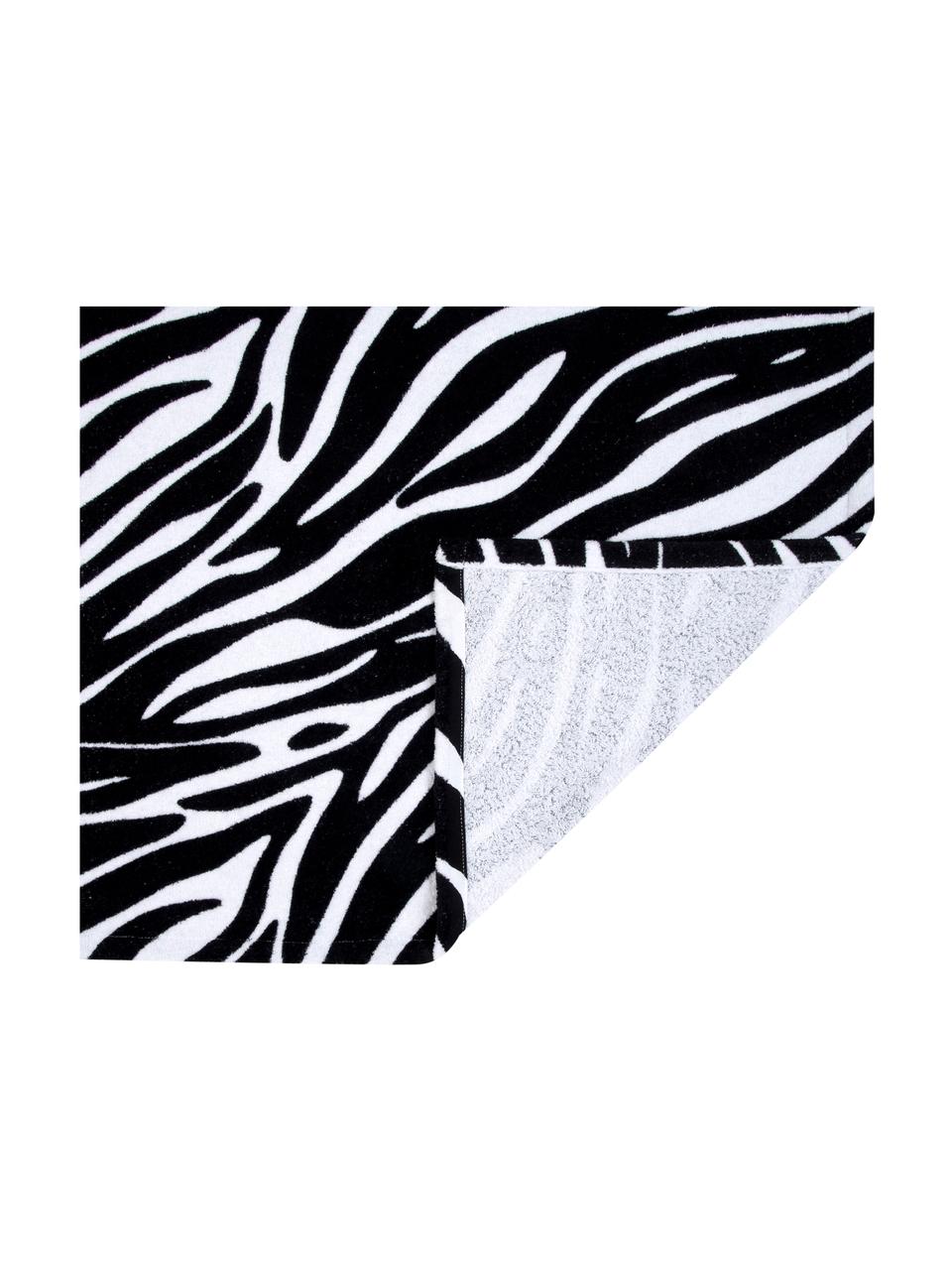 Strandtuch Zebra, 100% Baumwolle, leichte Qualität
350 g/m², Schwarz,Weiß, 90 x 160 cm