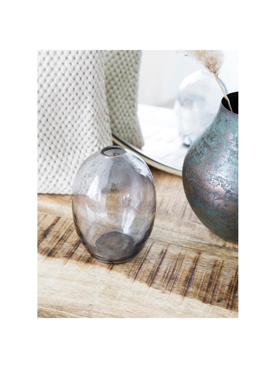 Glas-Vase Sandra, Glas, Grau, transparent, Ø 7 x H 10 cm