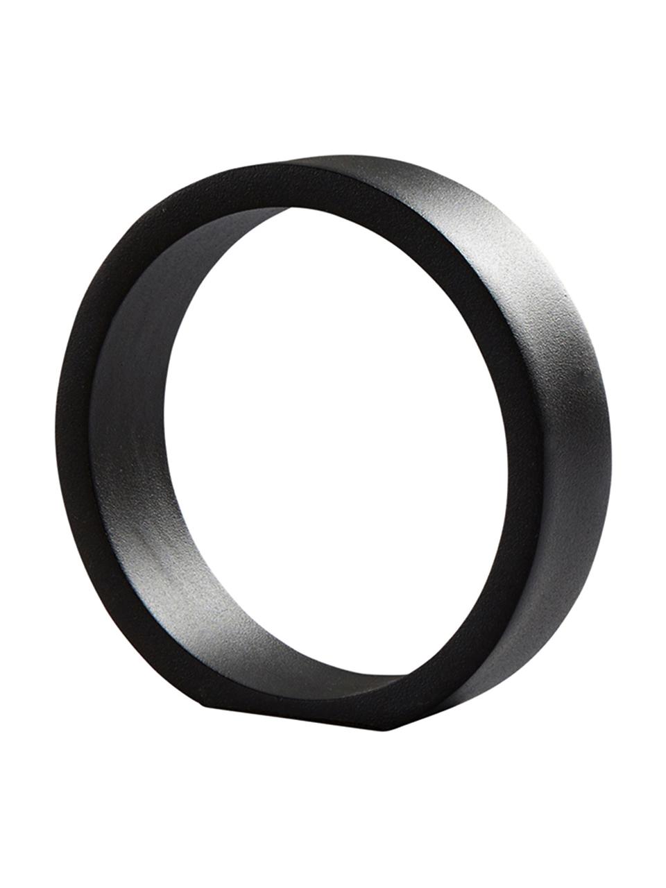 Dekoracja Ring, Aluminium powlekane, Czarny, S 14 x W 14 cm