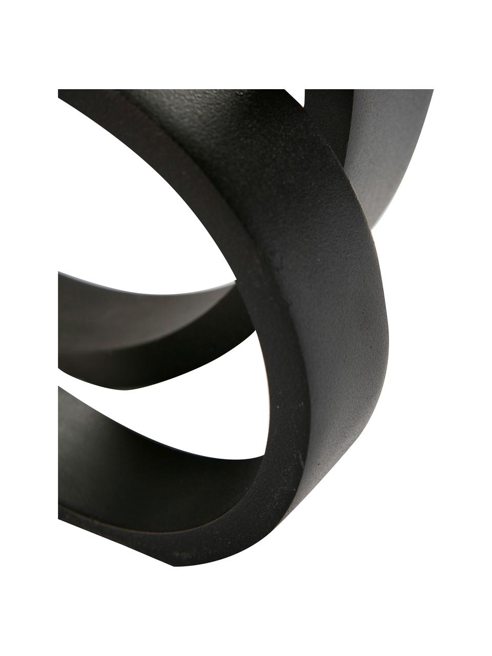 Oggetto decorativo Ring, Alluminio rivestito, Nero, Larg. 14 x Alt. 14 cm
