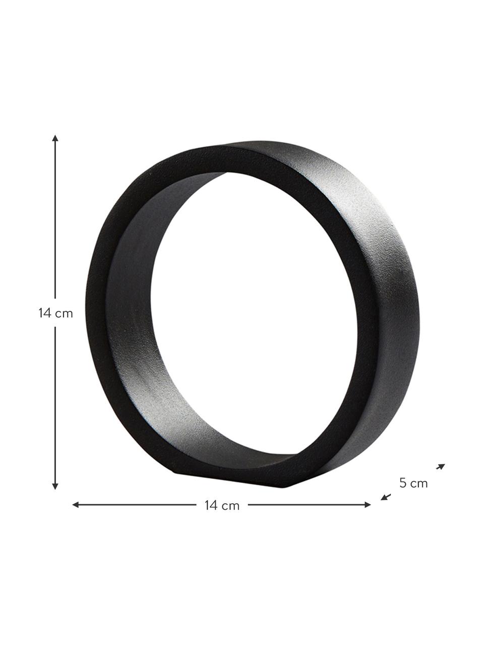 Pieza decorativa Ring, Aluminio recubierto, Negro, An 14 x Al 14 cm