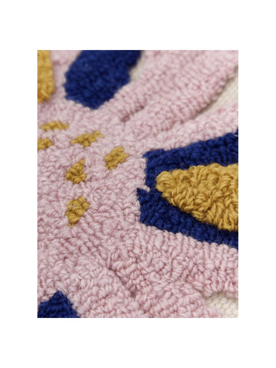 Funda de cojín bordada Poppy, Funda: 100% algodón Bordado, Rosa, multicolor, An 45 x L 45 cm