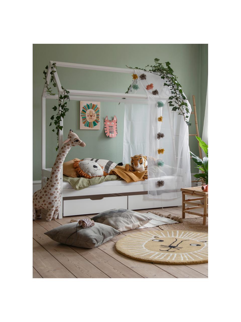 Kinderbett Eco Comfort aus Kiefernholz in Weiß, Massives Kiefernholz, FSC-zertifiziert, Schichtholz, Kiefernholz, weiß lackiert, B 70 x L 160 cm