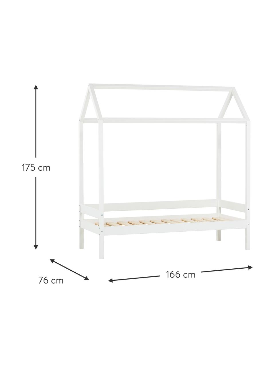 Cama infantil de madera de pino Eco Comfort, 70 x 160 cm, Madera de pino macizo con certificado FSC, madera contrachapada, Blanco, An 70 x L 160 cm