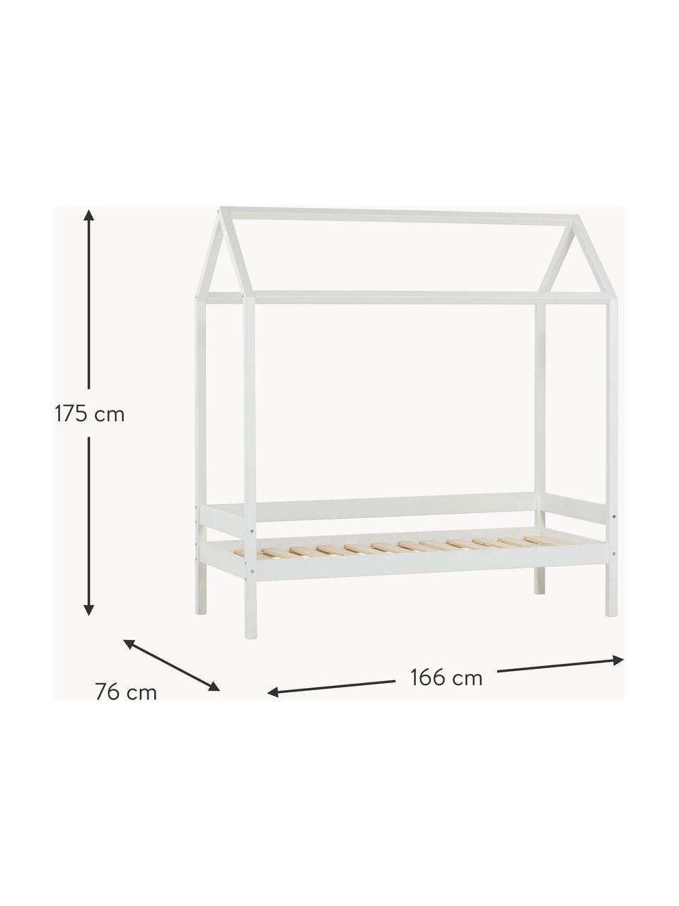 Cama infantil de madera de pino Eco Comfort, 70 x 160 cm, Madera de pino macizo con certificado FSC, madera contrachapada, Madera de pino pintado blanco, An 70 x L 160 cm