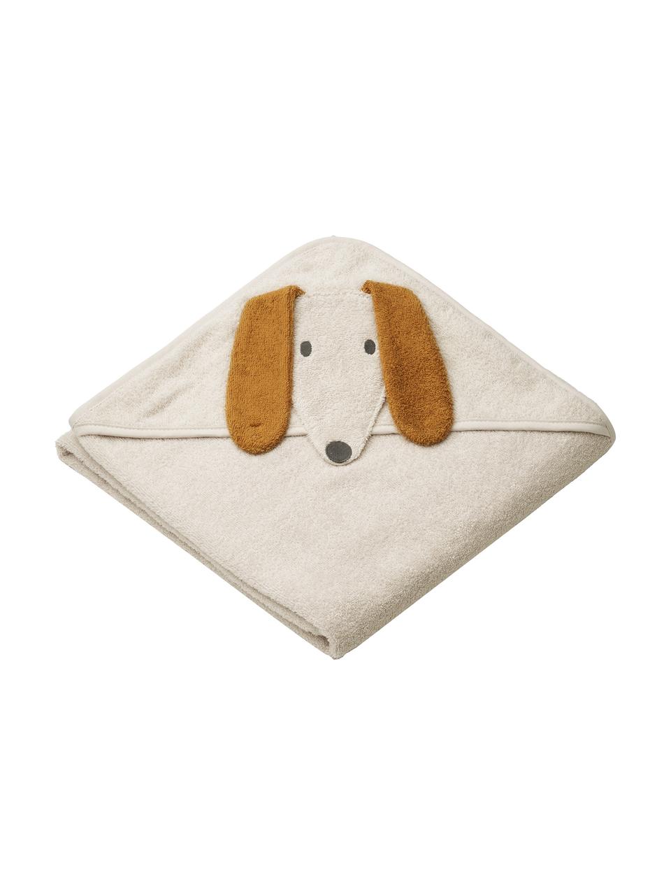 Asciugamano per bambini Dog, 100% cotone biologico, Beige, Larg. 100 x Lung. 100 cm