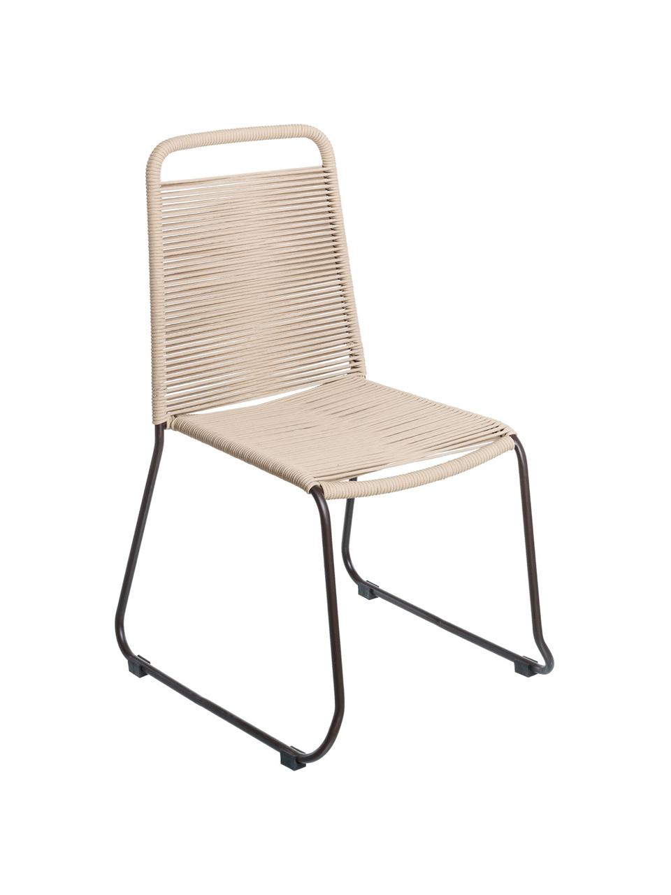 Sillas de jardín Sature, 2 uds., Estructura: acero inoxidable, recubie, Beige, An 53 x F 53 cm