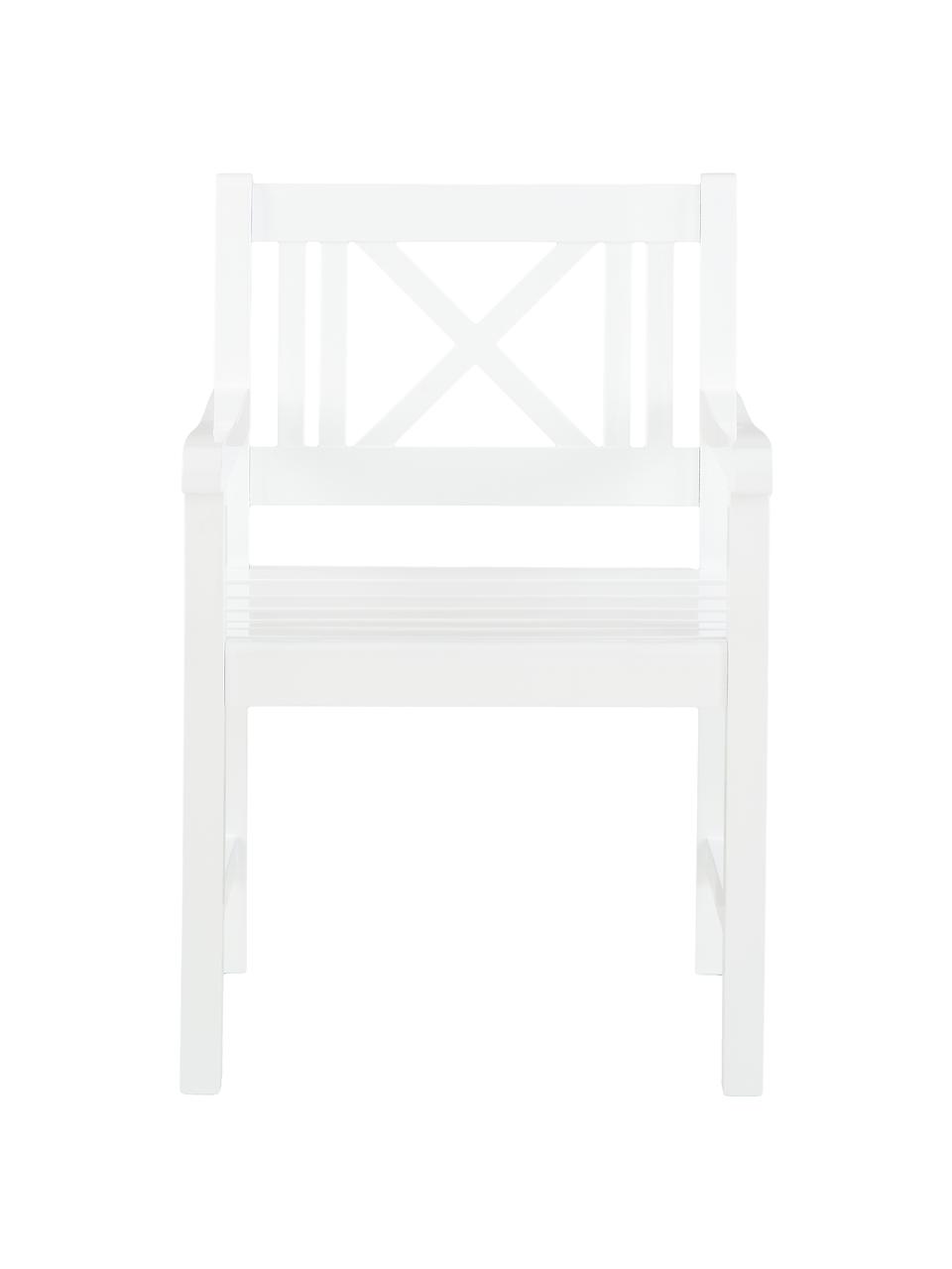Garten-Armlehnstuhl Rosenborg aus Holz in Weiß, Mahagoniholz, lackiert, Weiß, B 59 x H 89 cm