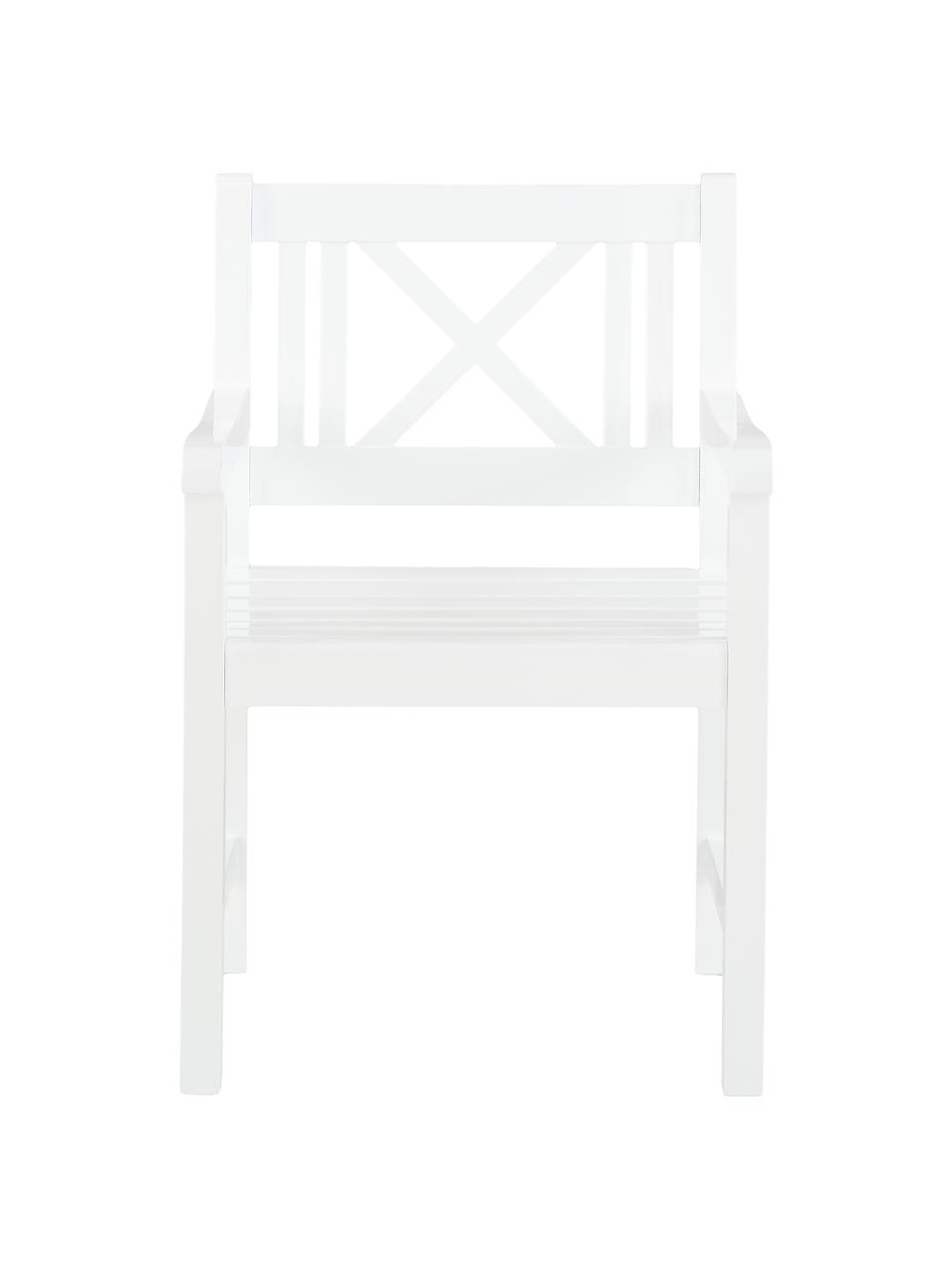 Garten-Armlehnstuhl Rosenborg aus Holz, Mahagoniholz, lackiert, Weiß, B 59 x H 89 cm