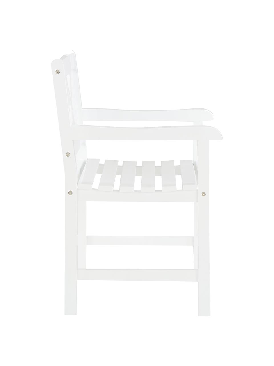 Tuin armstoel Rosenborg van hout, Mahoniehout, gelakt, Wit, B 59 x H 89 cm
