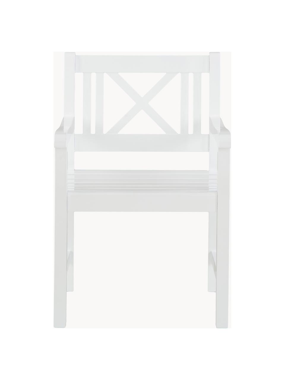 Chaise de jardin en bois Rosenborg, Bois d'acajou, laqué, Bois de teck, blanc laqué, larg. 59 x haut. 89 cm