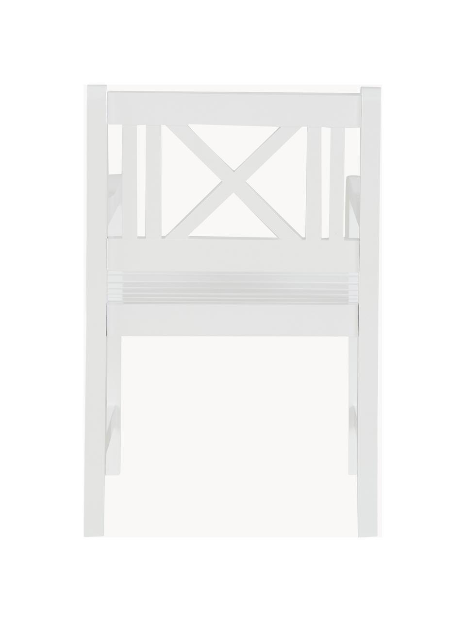 Záhradná drevená stolička s opierkami Rosenborg, Mahagónové drevo, lakované, Tíkové drevo, biela lakované, Š 59 x V 89 cm
