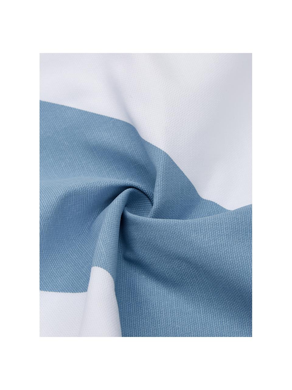 Funda de cojín estampada Ren, 100% algodón, Blanco, azul claro, An 30 x L 50 cm